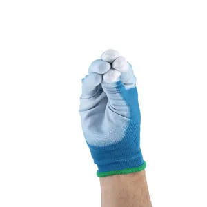 Guanti da lavoro in cotone Touch Screen rivestiti in poliestere con rivestimento in PU guanti da lavoro