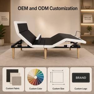 Base de <span class=keywords><strong>Cama</strong></span> Eléctrica Ajustable <span class=keywords><strong>con</strong></span> Inclinación de Cabeza, Soporte Lumbar, Masaje, USB, Plegable, Portátil, Convertible, Cero Espacio Libre, 750lbs, Tamaño Twin XL-King - Product Image 2