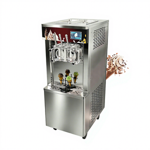 Machine à glace molle et yaourt glacé mixte 2+1, 30 l/h, 8 en 1, double compresseur, 8 programmes, veille nocturne, système de pompe à air pour maintien au frais - Product Image 1