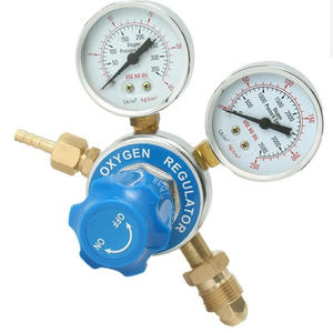 Manomètre de pression pour bouteille de gaz tout en cuivre G5/8, version export, pour acétylène/oxygène/propane, filetage externe, avec affichage de la pression - Product Image 1