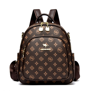 Sac à dos antivol portable à motif géométrique en PU de haute qualité avec cadre interne et sac à main de créateur pour usage quotidien des étudiants - Product Image 3