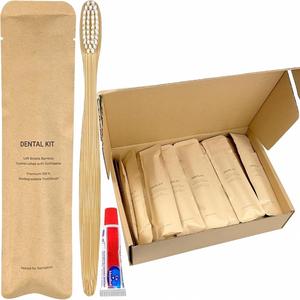 Eco-Friendly Biodegradable White <b>Box</b> Packaging for Toothbrush <b>Soft</b> Nylon Charcoal Disposable Hotel Dental Kit - Product Image 2