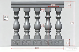 Moldes para Barandillas, Pilares <span class=keywords><strong>de</strong></span> Plástico para Barandillas, Moldes para Postes <span class=keywords><strong>de</strong></span> Barandilla, Moldeado en Sitio <span class=keywords><strong>de</strong></span> Hormigón y <span class=keywords><strong>Cemento</strong></span> para Uso Doméstico, en Hoteles, Edificios Comerciales y Balcones - Product Image 6