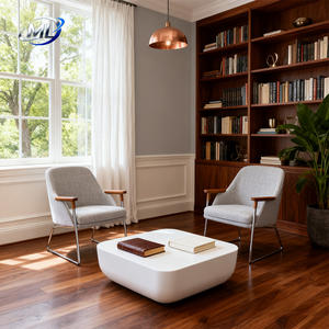 Mesa de Centro Moderna Cuadrada de Fibra de Vidrio, Muebles Duraderos para Exteriores, para Salas de Estar y Hoteles - Product Image 3