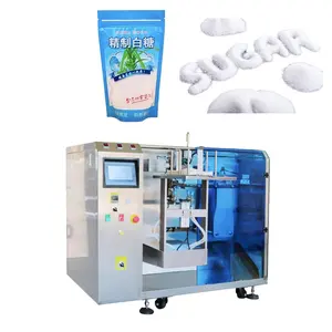 mini automatic 4 head scale weigher sugar filling stand up pouch packing granule packaging machine