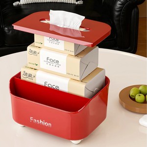 Fashion Tissue <b>Box</b> With Organizer 360 Degree Rotatable For Living Room Coffee Table Storage - Product Image 4