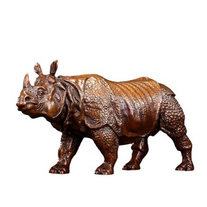 Adorno de Rinoceronte de Bronce, Material de Cobre, Diseño Tradicional, Decoración para el Hogar u Oficina, Artículo de Regalo - Product Image 4