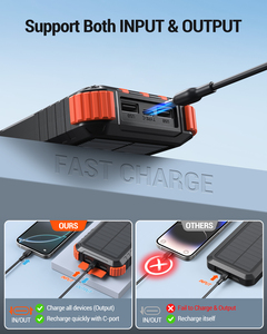 Batterie externe <span class=keywords><strong>solaire</strong></span> portable 20000mAh, <span class=keywords><strong>chargeur</strong></span> de téléphone portable haute <span class=keywords><strong>capacité</strong></span>, sortie 10W, étanche, charge rapide, type-C, Li-polymère - Product Image 3