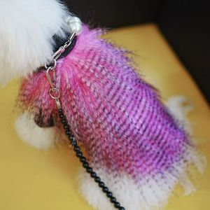 Ropa de invierno de lujo para mascotas, piel de pavo peluda de felpa, ropa de punto para perros de toro francés, abrigo esponjoso para perros pequeños y medianos - Product Image 2