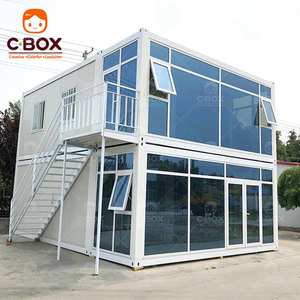 Bâtiments modulaires préfabriqués Cbox à deux étages, avec façade vitrée, pour bureaux, hôtels, hôpitaux, bars, cafés, maisons conteneurs en panneaux sandwich - Product Image 3