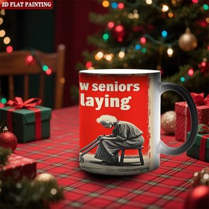 Smooth Round Rim <b>Ceramic</b> <b>Cup</b> 11oz Frosted Black Heat Sensitive Color Changing Magic Mug - Product Image 2