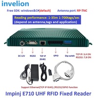 Lecteur RFID UHF avec puce IMPINJ E710, portée de 35 m, 4 ports d'antenne, lecteur RFID industriel pour la logistique d'entrepôt