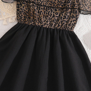 Nuovi Vestiti per Ragazze 2026, Abito Estivo con Spalle Scoperte, Vita Sottile, Stampa Leopardata e Patchwork per Adolescenti - Product Image 4