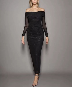 Abito in Tessuto a Rete Argento, Stile Europeo/Americano <span class=keywords><strong>Monospalla</strong></span> con Gamba Larga e Maniche Lunghe - Product Image 3