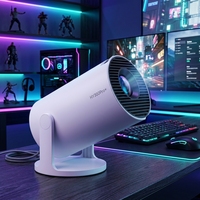 Mini projecteur intelligent portable HY300Pro+ 170 ANSI Lumens, 720P natif, décodage 4K, 110'' Android 14, correction trapézoïdale automatique, WiFi 6, BT 5.4, courte focale 0.8:1