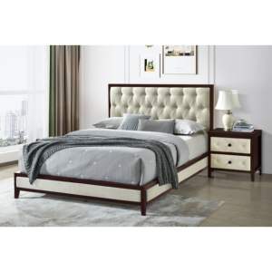 DB Modern Bedroom Furniture 1pc Beautiful Cherry Espresso Finish <b>Nightstand</b> with Designed Drawers Fronts for Living Room Use - Product Image 4