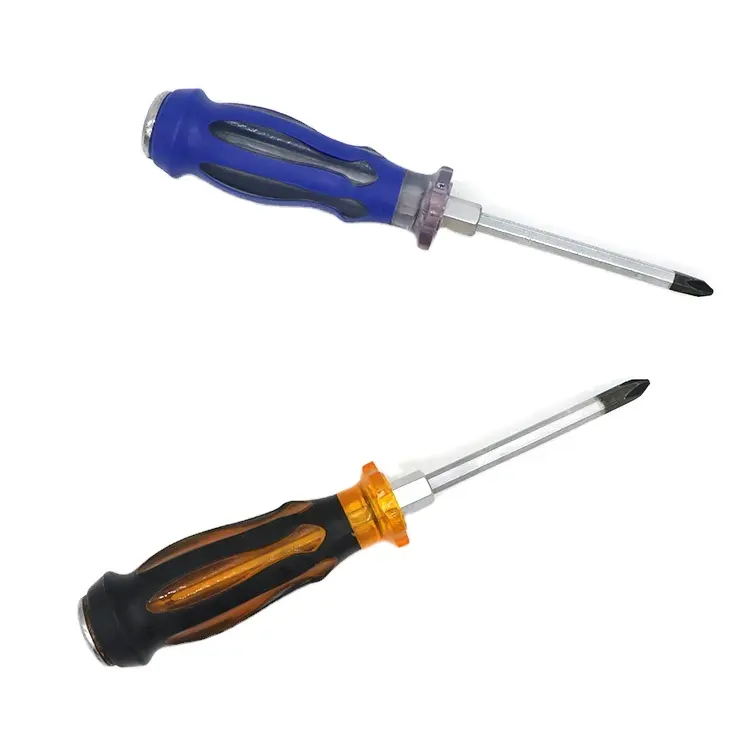 American type screwdriver with rubber and plastic handle screwdriver