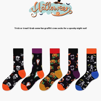 Nouvelles chaussettes mi-mollet unisexe anti-bactériennes décontractées tendance fantôme citrouille Halloween automne 2025
