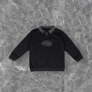 Sweat-shirt à capuche vintage à double couche avec patchwork à carreaux, personnalisé, 100% coton - Product Image 1