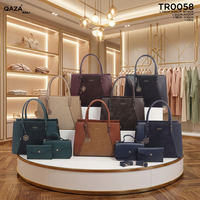 Tas Selempang Wanita Model Patchwork Suede, Dompet, dan Tas Jinjing 3in1 Bahan Kulit PU untuk Kerja Sehari-hari