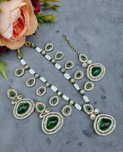 ชุดสร้อยคอจี้หินสีชมพูหรูหรา Ping Bling พร้อมต่างหูและเครื่องประดับมงกุฎรูปหยดน้ำสำหรับงานแต่งงานและงานปาร์ตี้ - Product Image 5
