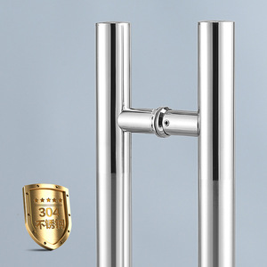 Chinese Round Tube Office Building <strong>Door</strong> Stainless Steel Glass Office <strong>Door</strong> Hollow Long Handle - Product Image 6