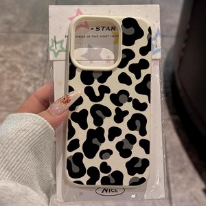 <span class=keywords><strong>Funda</strong></span> para Teléfono Móvil con Estampado de Leopardo Negro para iPhone 14 15 18 16 17 Pro Max, Carcasa Protectora de Cuero, Cubierta Trasera Suave - Product Image 1