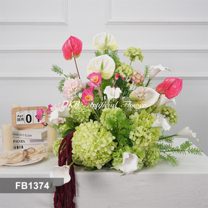 DKB Artificial <b>Silk</b> <b>Flower</b> Ball Wedding Decoration Artificial Hydrangea White Green <b>Flower</b> Ball for Wedding Aisle Table Decor - Product Image 3