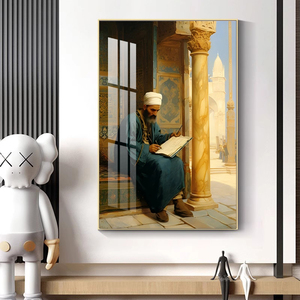 Moderno lujo islámico mezquita Corán Arte Turco cristal porcelana marco cuadro lienzo pintura enmarcada arte de pared - Product Image 3