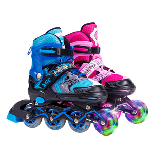 Personnalisé 4 tailles réglables enfants rose bleu avec roues clignotantes Offre Spéciale patins à roues alignées - Product Image 6