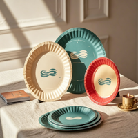 Assiettes jetables écologiques blanches naturelles biodégradables rondes épaissies en papier compostable 100 % pulpe de bagasse 9 pouces