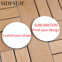 CARB P2 EN71 Zertifizierter Runder 95mm Sublimations-Untersetzer aus MDF mit Korkrückseite, Individuelles Logo, Hitzepress-Tassenuntersetzer MDFSUB