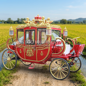 Nouvelle calèche royale électrique de luxe rouge, calèche de Cendrillon, calèche de tourisme, provenant d'un fabricant chinois - Product Image 3