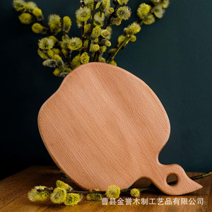 Planche à découper en bois de hêtre en forme de pomme 28x19x1,5cm avec poignée pour usage en cuisine - Product Image 2