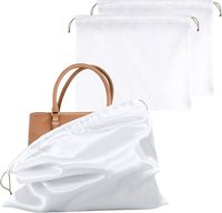 Sac à poussière en satin de soie avec cordon de serrage, réutilisable, portable, pochette de rangement, logo personnalisé pour sacs à main, chaussures, bijoux