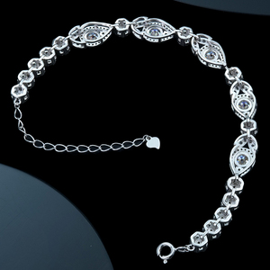 Bracelet tennis classique pour femme en argent sterling 925, serti de moissanite couleur D VVS, forme goutte, idéal pour cadeau ou soirée - Product Image 2