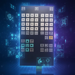 ฟิล์มปุ่มกดแนวตั้งสำหรับเครื่องกลึงซีเอ็นซี Siemens 802D ฟิล์มปุ่มกดสำหรับแผงควบคุมเครื่องกลึงซีเอ็นซี ฟิล์มปุ่มกดสำหรับเครื่องกลึงซีเอ็นซี Siemens 802D - Product Image 2