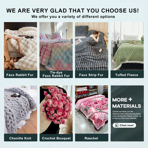 Sang Trọng Chất Lượng Hàng Đầu Dày Chăn Hàn Quốc Chồn Lớn Bong Bóng Thỏ Chăn Nặng Vua Kích Thước Tie Dye Brown <span class=keywords><strong>Faux</strong></span> <span class=keywords><strong>Fur</strong></span> Chăn Cho Mùa Đông - Product Image 5