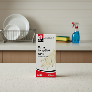 Satin Long Gloves 12Pcs Household Use MNJ Ref 20105 - Product Image 3