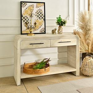 Mesa Consola de Madera de Estilo Nórdico INNOVA, Ecológica y Fácil de Montar, con Estante y Cajón de Almacenamiento para Sala de Estar o Uso en Hoteles - Product Image 4