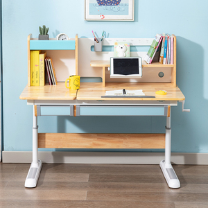 <span class=keywords><strong>Bureau</strong></span> d'étude pour enfants <span class=keywords><strong>de</strong></span> style moderne, réglable en hauteur, avec grand tiroir à gauche et support <span class=keywords><strong>de</strong></span> livres en bois pour la maison, la chambre ou l'école - Product Image 1