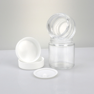 Pot en verre transparent de luxe 500 ml avec couvercle blanc, pot en verre hermétique de haute qualité pour la cuisine et l'emballage de produits de soin. - Product Image 1