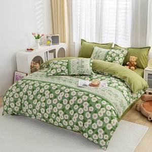 Nhà dệt giá thấp tùy chỉnh mô hình kích thước 100% bông sắc tố bộ đồ giường Tấm đặt bông vải - Product Image 2