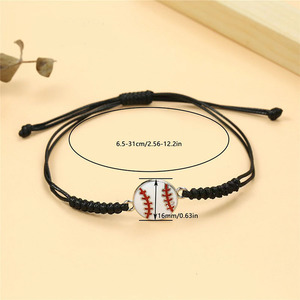 Custom Made Braided Sports <b>Bracelets</b> Adjustable For Men Football Basketball Volleyball Baseball Rugby Fan Party Gift Wristbands - Product Image 2