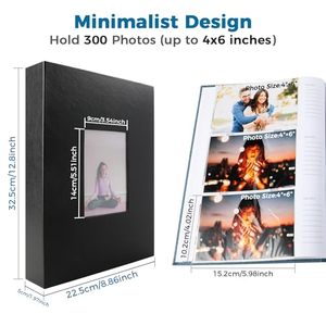 Copertina in lino 4x6 con cornice per finestra Design minimalista libro di memoria di famiglia regalo <span class=keywords><strong>Album</strong></span> fotografico di grande capacità con <span class=keywords><strong>foto</strong></span> <span class=keywords><strong>300</strong></span> - Product Image 2