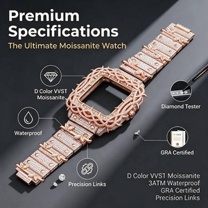 Premium Designer Mechanical <b>Watch</b> Custom VVS Moissanite 18K gold <b>watch</b> Hip Hop Iced Out Thorns <b>Watch</b> <b>Case</b> Design - Product Image 6
