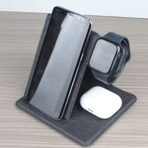 ที่ชาร์จโทรศัพท์มือถือแบบไร้สายพับได้3IN1หนังขนาดเต็มสำหรับใส่นาฬิกาหูฟังแบบซ่อนแท่นชาร์จมือถือแบบไร้สายสำหรับโทรศัพท์มือถือทุกรุ่น - Product Image 1