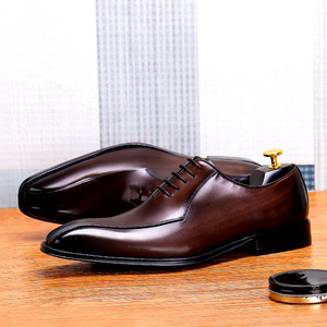 Chaussures habillées formelles en cuir de haute qualité à bout carré pour hommes 2025 - Product Image 1
