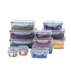 Customized Transparent or Clear, <b>Plastic</b> Food Storage <b>Container</b> With Handle and Lids for Food Packaging Wholesale/ - Product Image 2