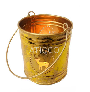 Atiqco 788440 Bougeoirs ronds élégants et durables en fer pour bougies chauffe-plat - Finition noire pour la salle à manger, le salon et la décoration de fête - Product Image 3